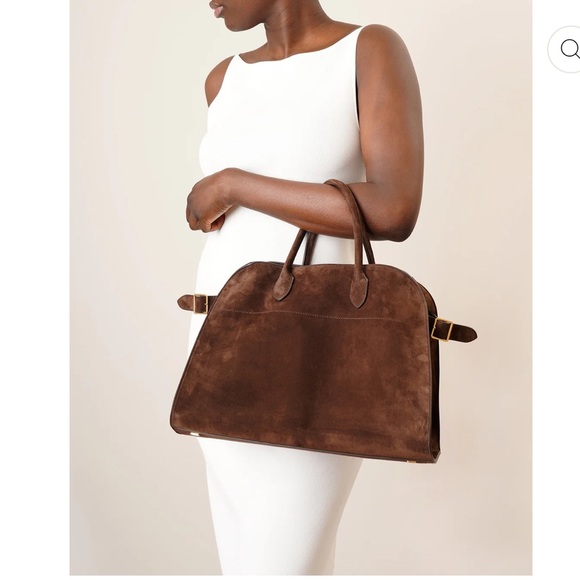 The Row Handbags - The Row Margaux 15 Suede Tote Bag Brown Made In Italy